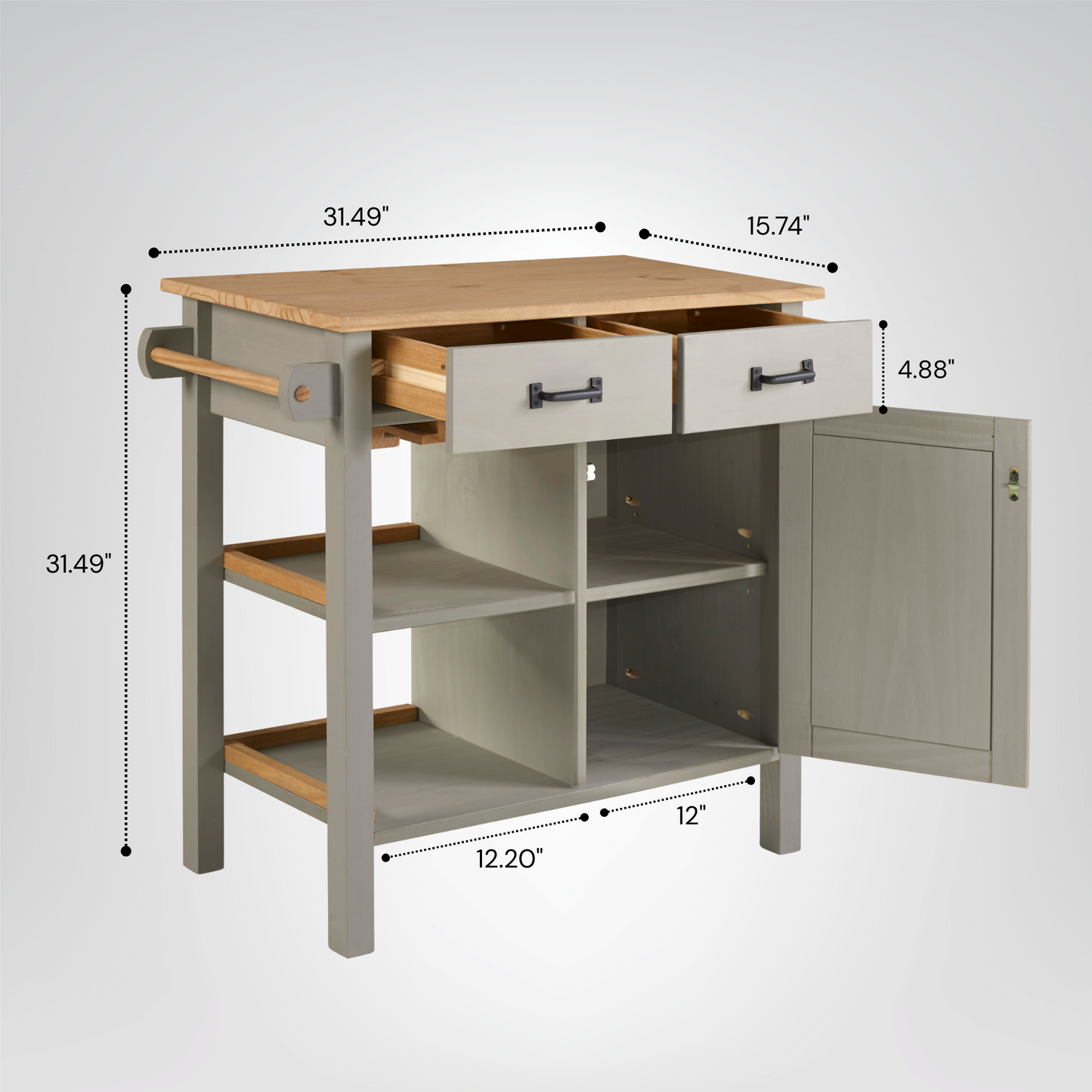 Island Cabinet with Convenient Storage Drawers