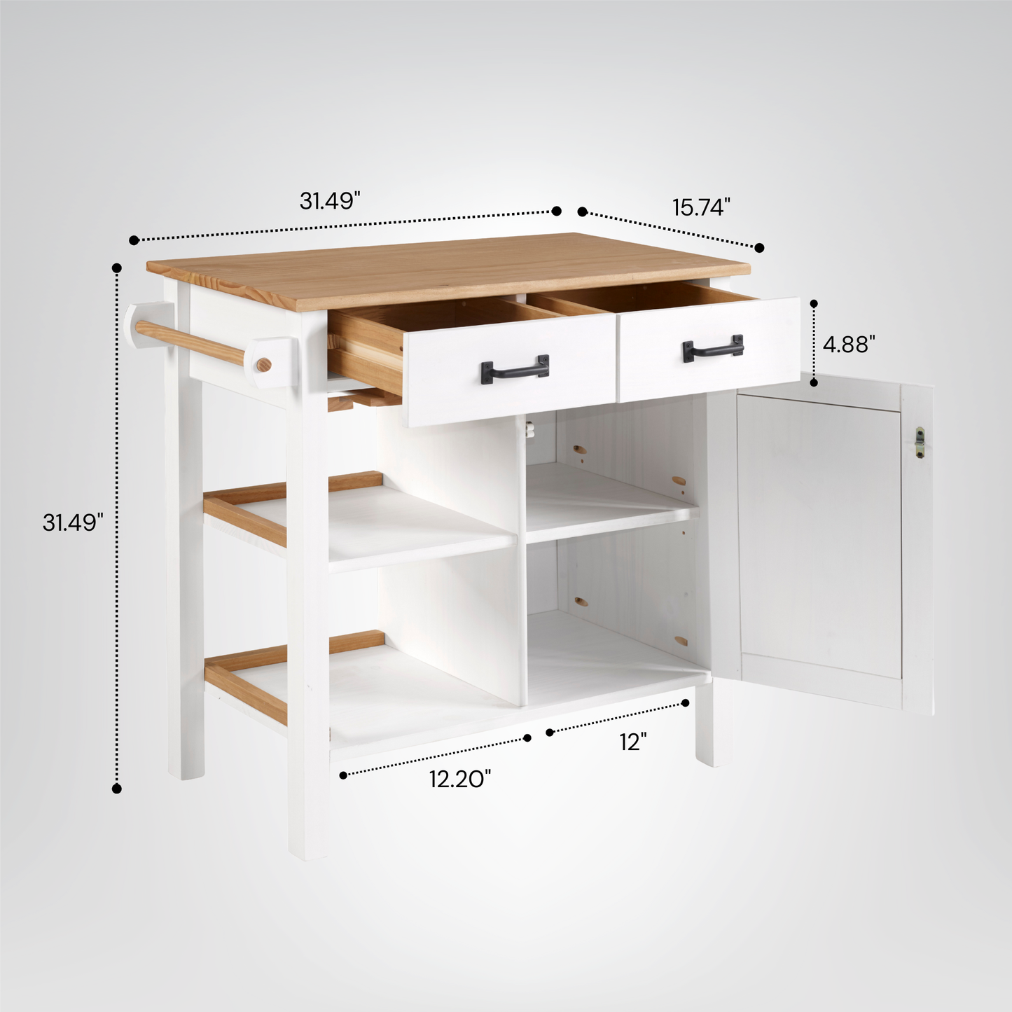 Island Cabinet with Convenient Storage Drawers