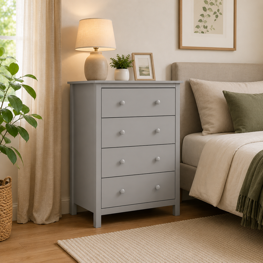 Solid Wood 4-Drawer Dresser