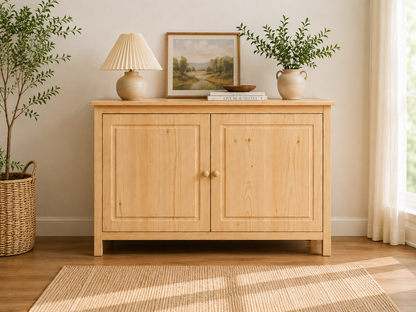 Solid Wood Buffet Cabinet, 2-Door (No Drawer)