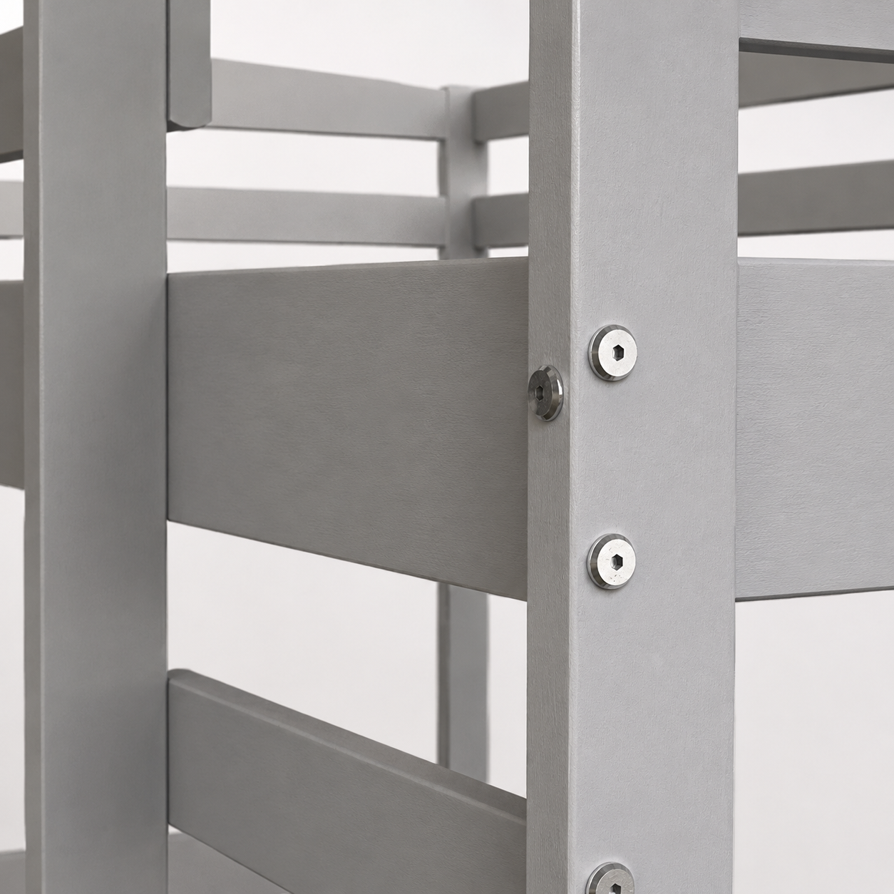 Twin Over Twin Bunk Bed for Kids with Solid Wood Frame, Full-Length Safety Rails & Hang-On Ladder — 220 lbs Per Bunk