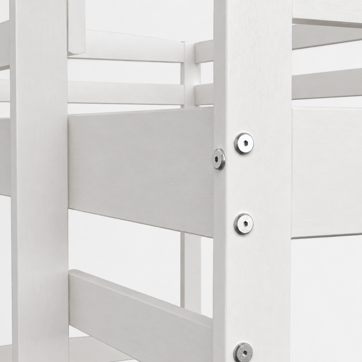Twin Over Twin Bunk Bed for Kids with Solid Wood Frame, Full-Length Safety Rails & Hang-On Ladder — 220 lbs Per Bunk