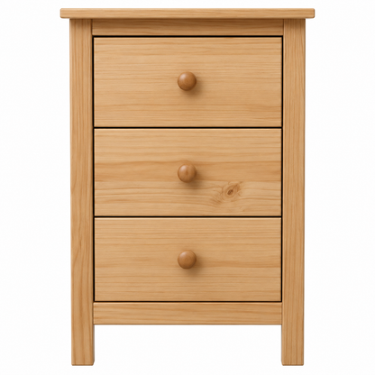 Nightstand Extra Tall 3 Drawer Solid Wood