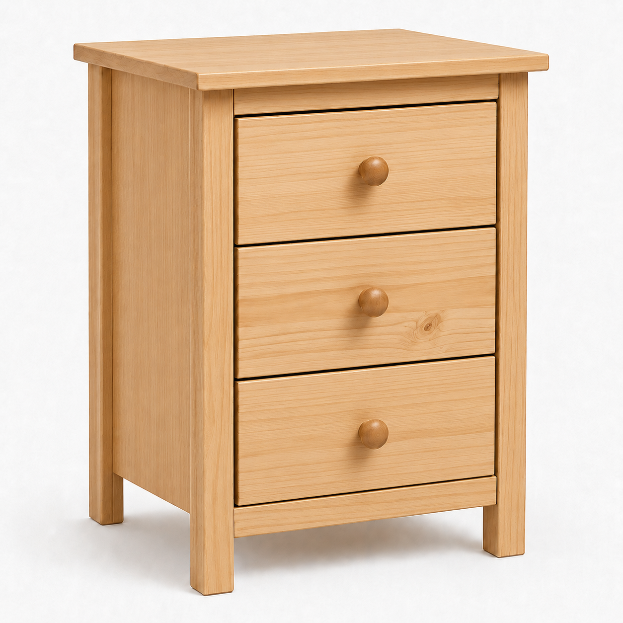 Nightstand Extra Tall 3 Drawer Solid Wood