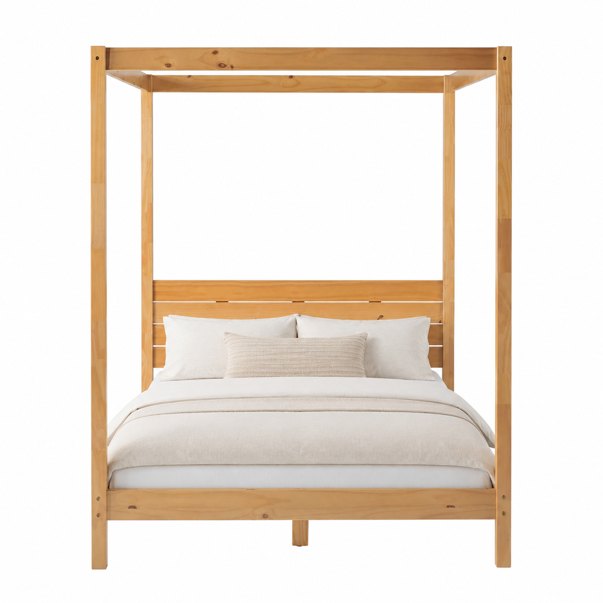 Solid Pine Canopy Bed, Queen Size