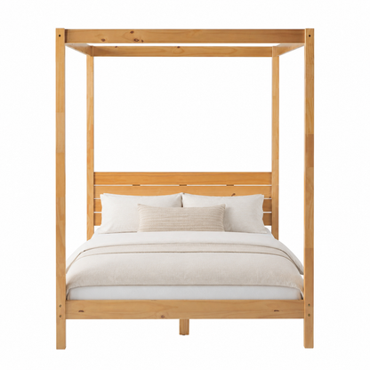 Solid Pine Canopy Bed, Queen Size