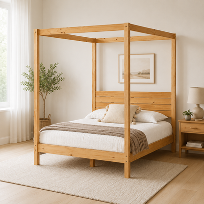 Solid Wood Canopy Bed