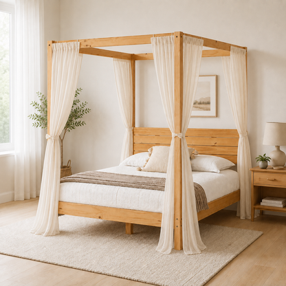 Solid Wood Canopy Bed