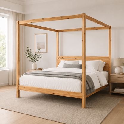 Solid Wood Canopy Bed