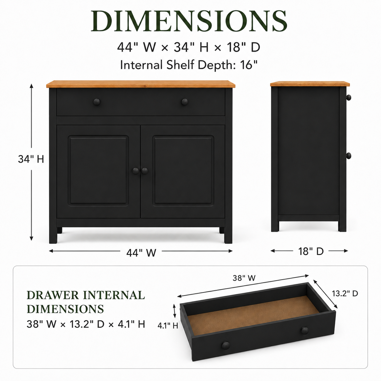 Sideboards & Buffets 2 Doors and 1 Drawer