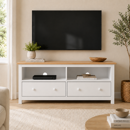 Handcrafted Solid Wood TV Stand