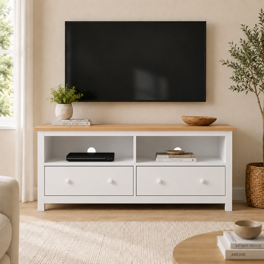 Handcrafted Solid Wood TV Stand