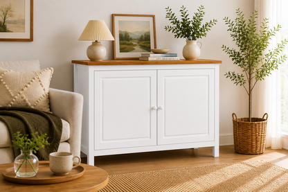 Solid Wood Sideboard Buffet Cabinet with Doors