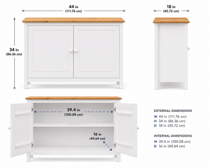 Solid Wood Sideboard Buffet Cabinet with Doors