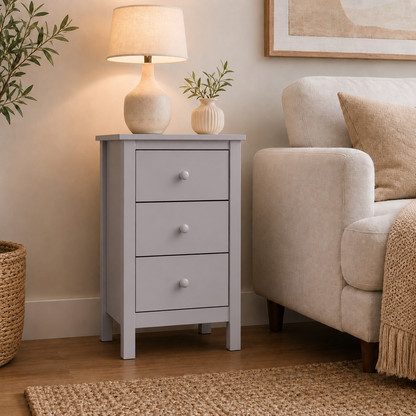 Nightstand Extra Tall 3 Drawer Solid Wood