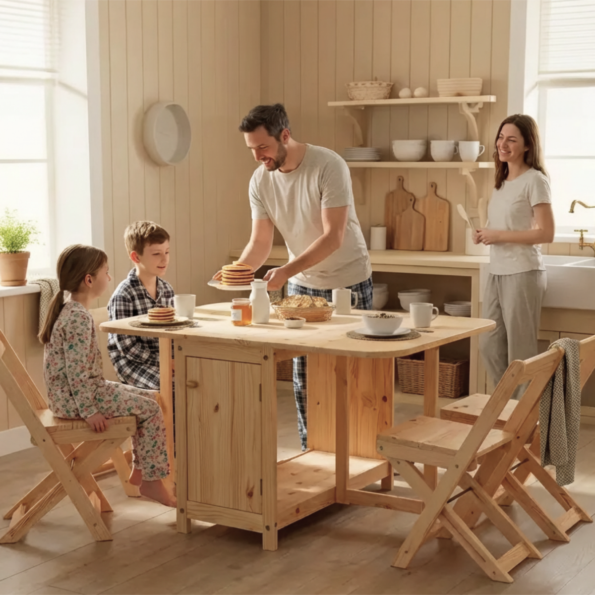 Folding Dining Table & Chair Set