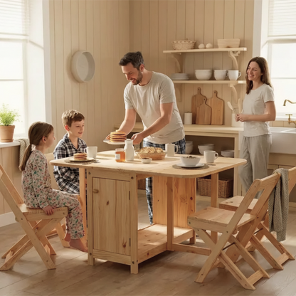 Folding Dining Table & Chair Set