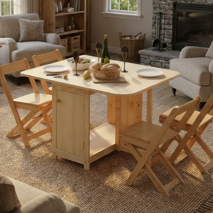 Folding Dining Table & Chair Set