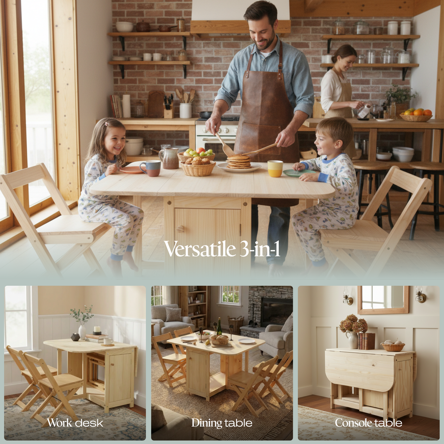 Folding Dining Table & Chair Set
