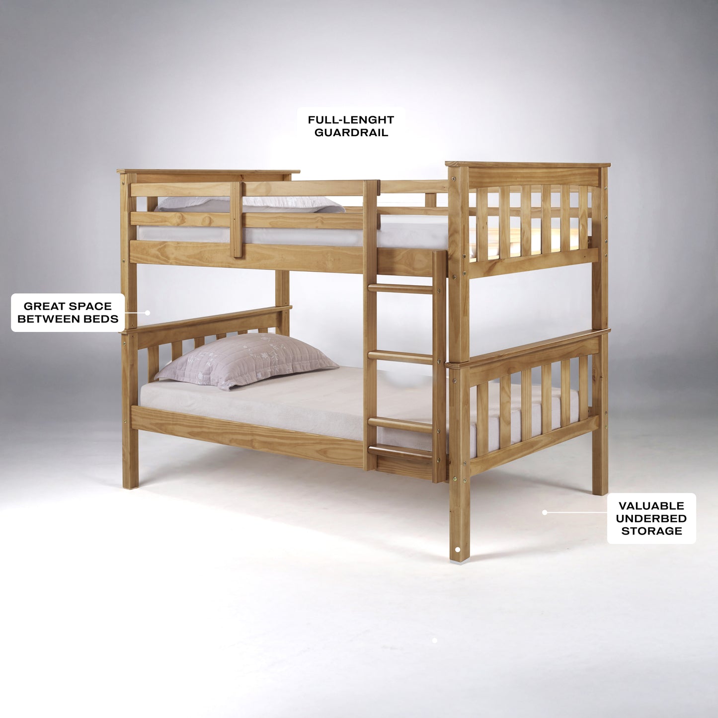 Twin Over Twin Solid Wood Bunk Bed