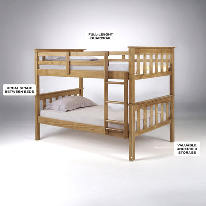 Twin Over Twin Solid Wood Bunk Bed