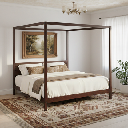 Solid Wood Canopy Bed