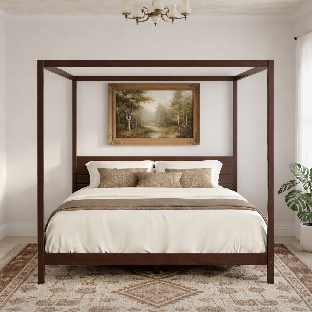 Solid Wood Canopy Bed