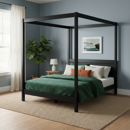 Solid Wood Canopy Bed