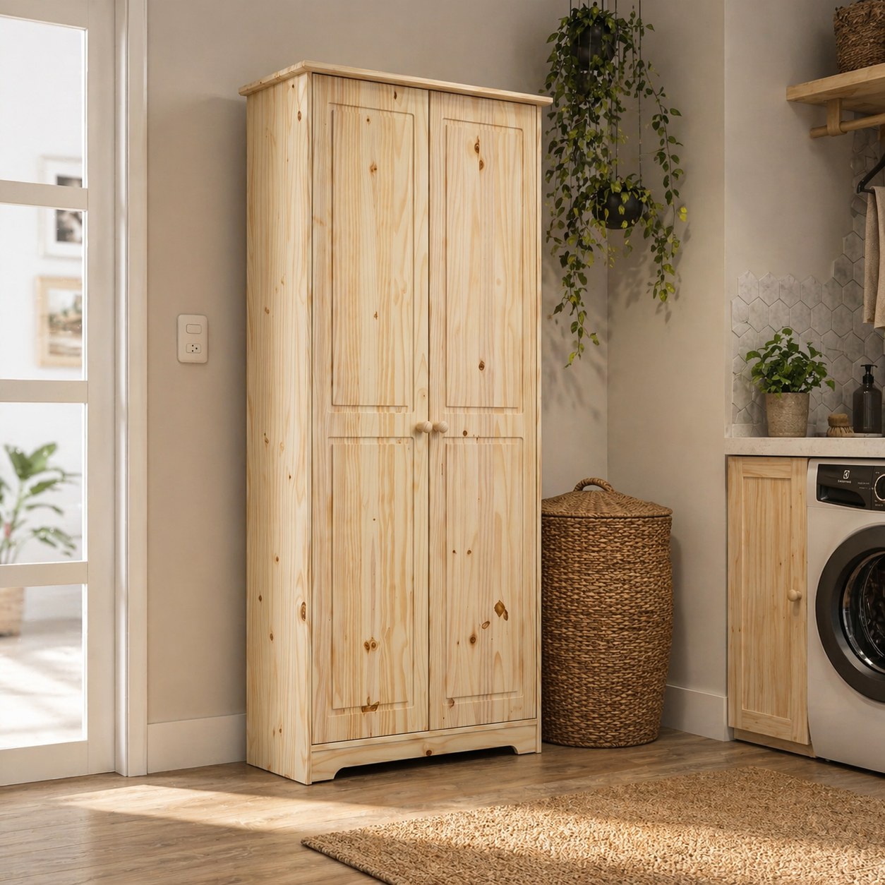 Cabinet Pantry 2 Doors Solid Wood