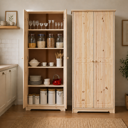 Cabinet Pantry 2 Doors Solid Wood