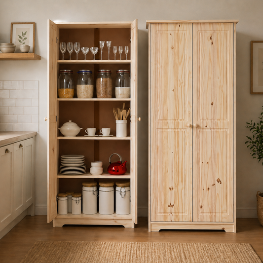 Cabinet Pantry 2 Doors Solid Wood