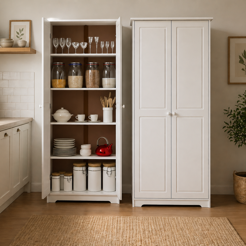Cabinet Pantry 2 Doors Solid Wood – Fromthetreefurniture