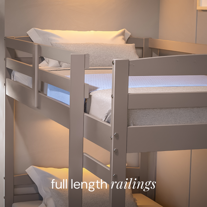 Twin Over Twin Bunk Bed for Kids with Solid Wood Frame