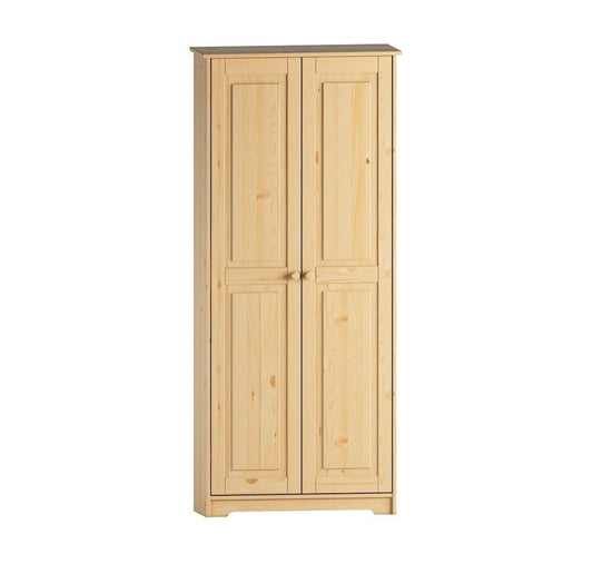 From the Tree Furniture Solid Wood Unfinished Pantry Cabinet 2 Doors with Adjustable Shelves - Linen Closet, Laundry Cabinet Storage, Freestanding Slim Cabinet with Shelves