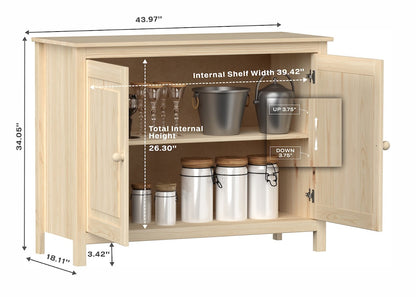 Solid Wood Sideboard Buffet Cabinet with Doors