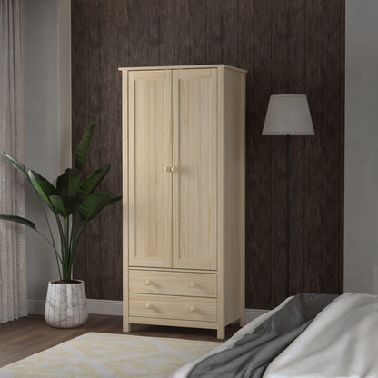 Wardrobe 2 Door and 2 Dresser Unfinished