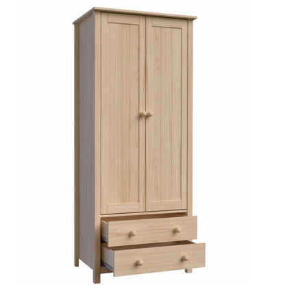 Wardrobe 2 Door and 2 Dresser Unfinished
