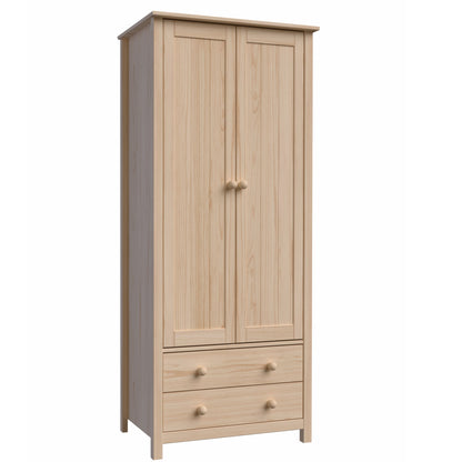 Wardrobe 2 Door and 2 Dresser Unfinished