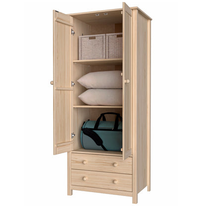 Wardrobe 2 Door and 2 Dresser Unfinished