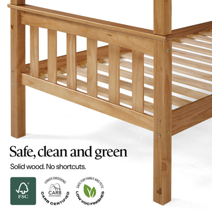 Twin Over Twin Solid Wood Bunk Bed