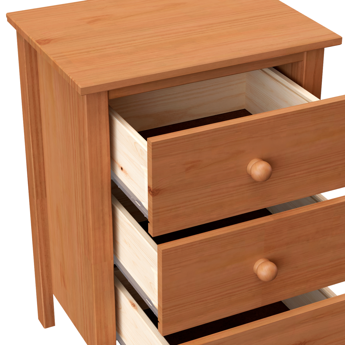 Nightstand Extra Tall 3 Drawer Solid Wood