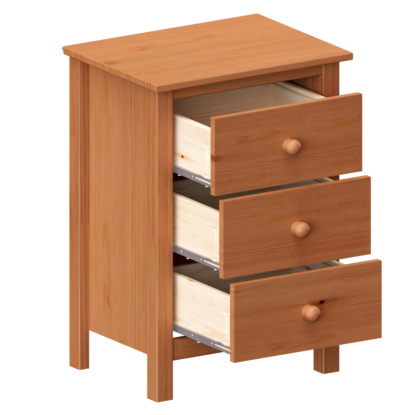Nightstand Extra Tall 3 Drawer Solid Wood