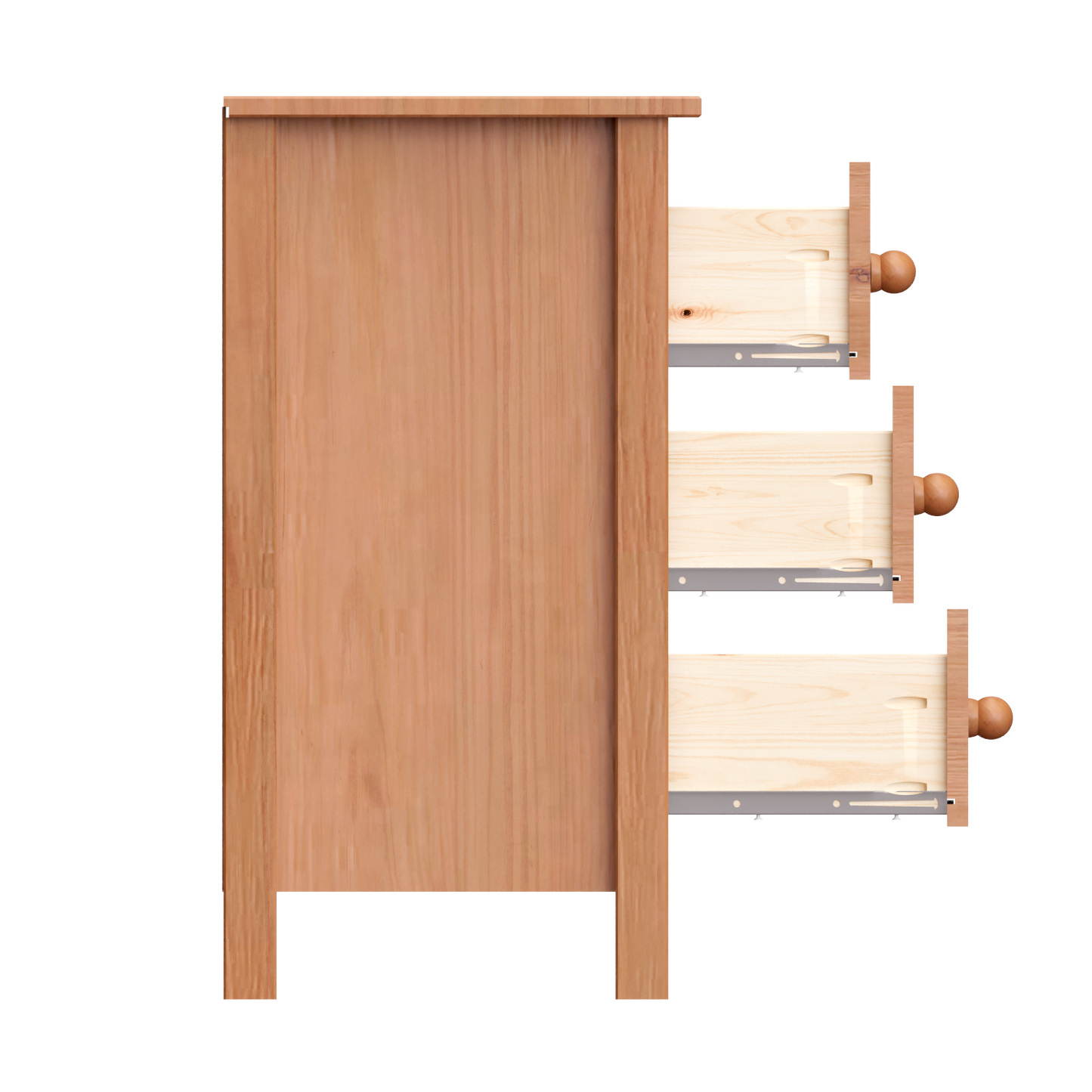 Nightstand Extra Tall 3 Drawer Solid Wood