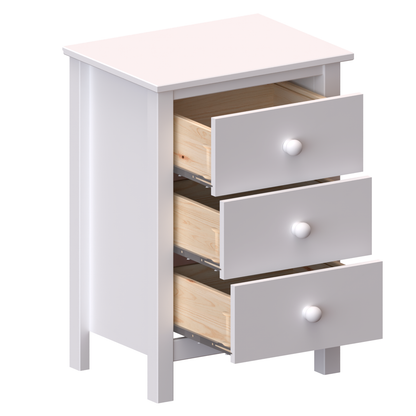 Nightstand Extra Tall 3 Drawer Solid Wood