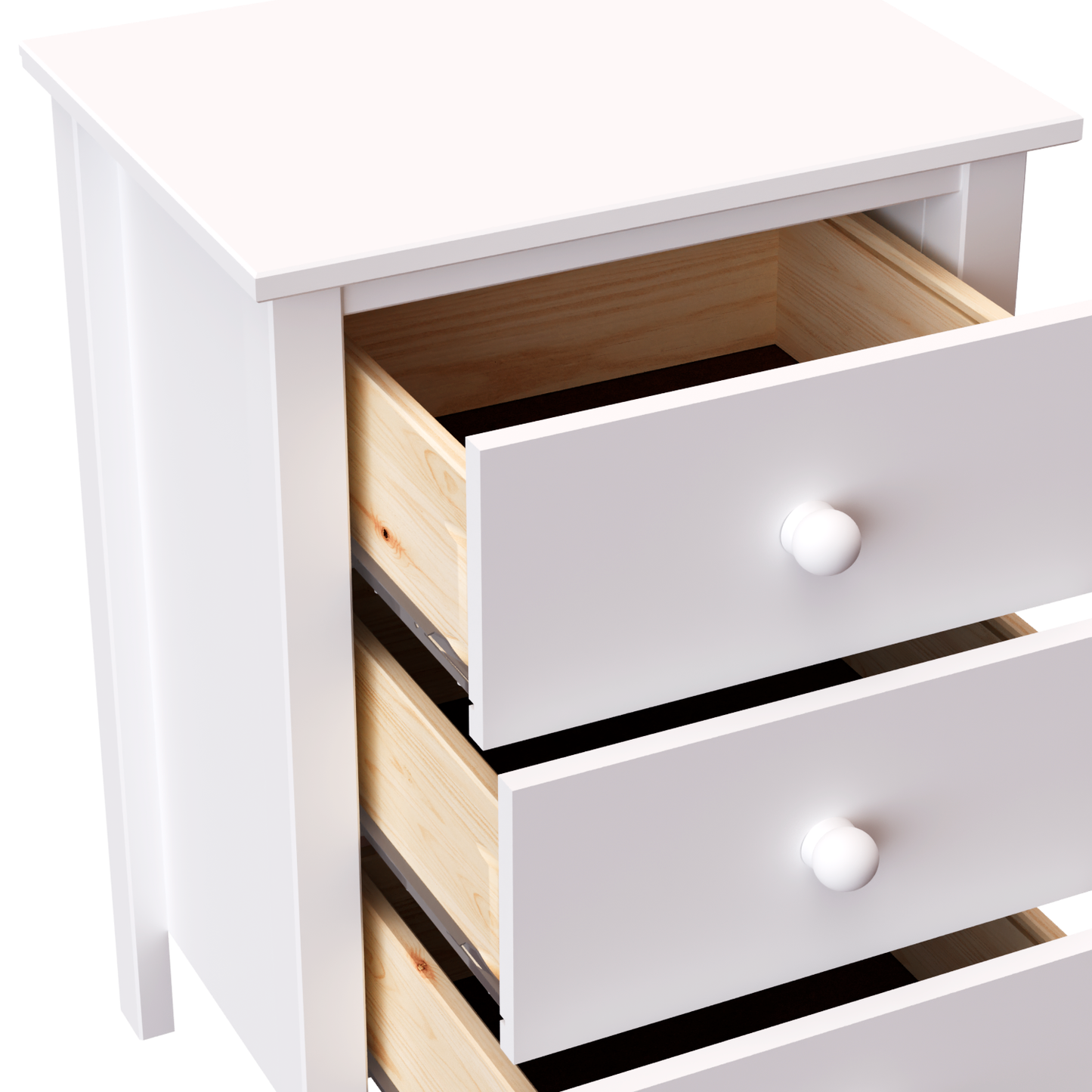 Nightstand Extra Tall 3 Drawer Solid Wood