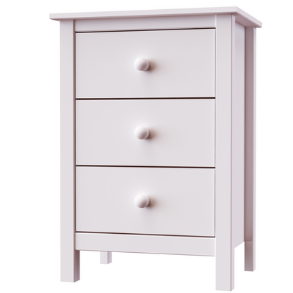 Nightstand Extra Tall 3 Drawer Solid Wood
