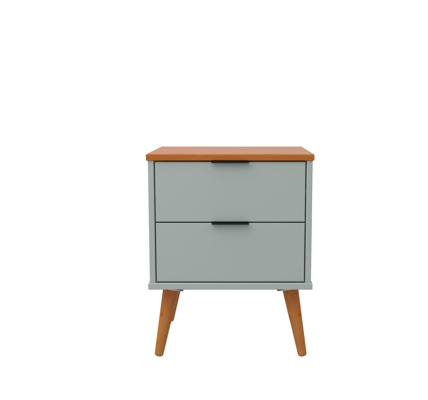 Solid Wood Nightstand – 2 Drawer Modern Bedside Table for Bedroom
