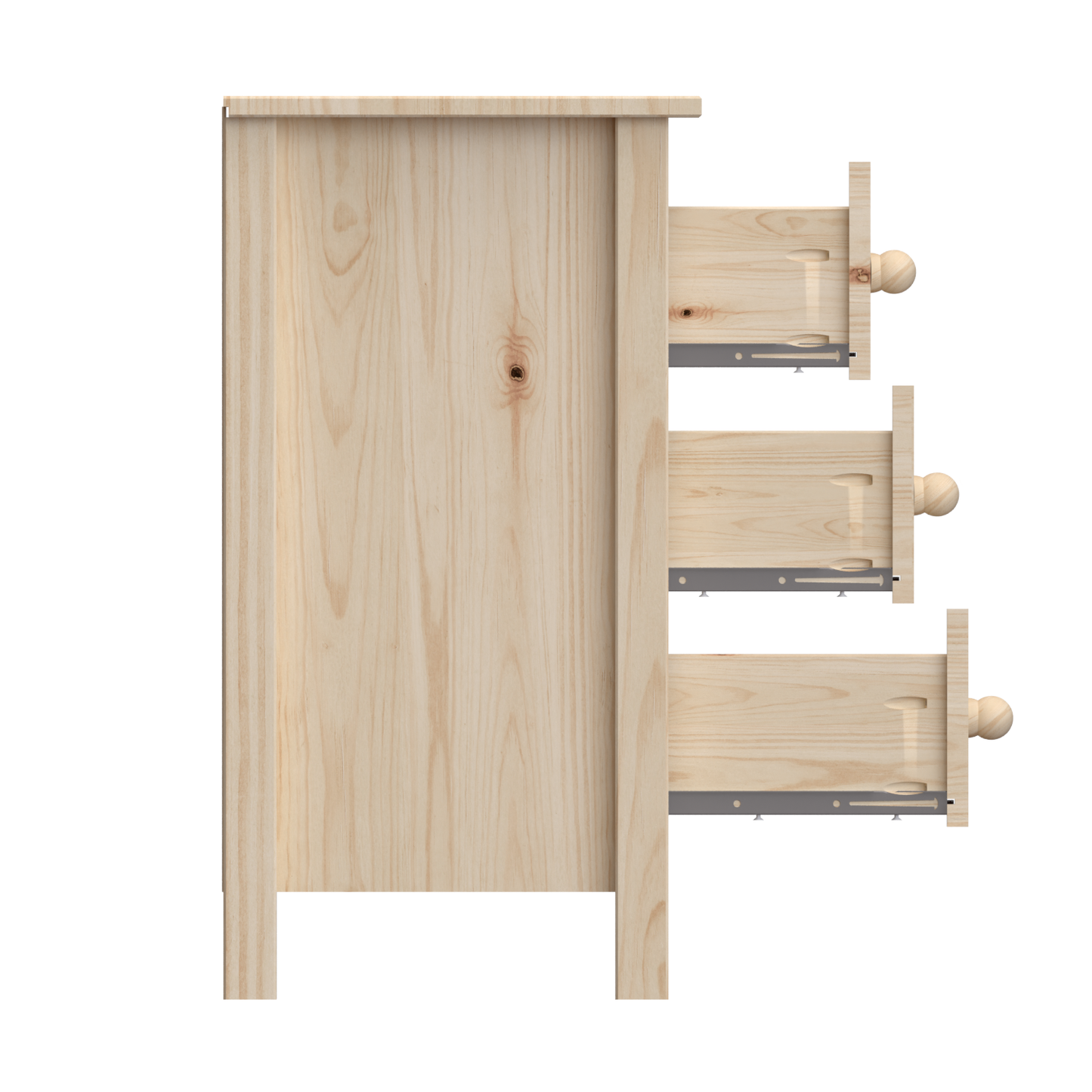 Nightstand Extra Tall 3 Drawer Solid Wood