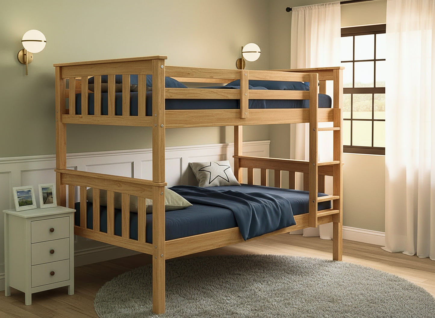 Twin Over Twin Solid Wood Bunk Bed