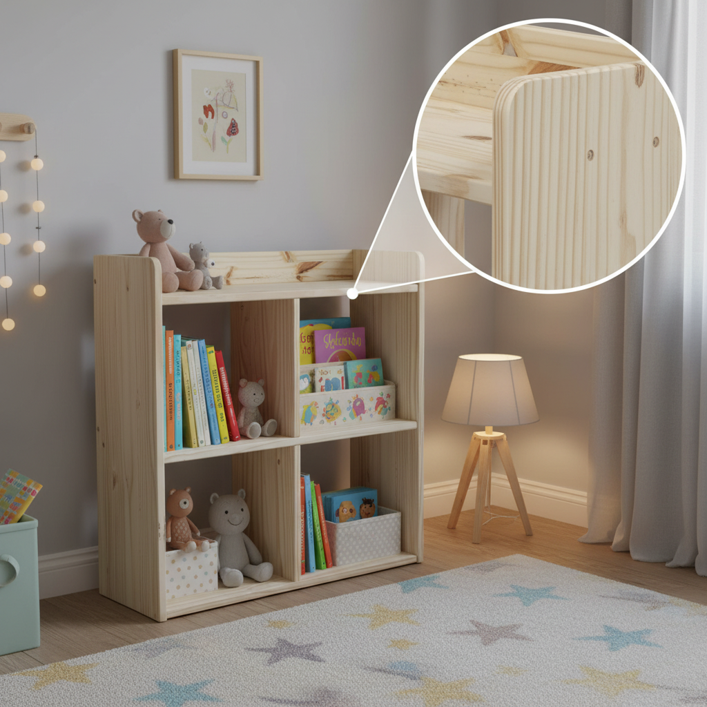 Montessori Tier Bookcase Unfinished for Kids